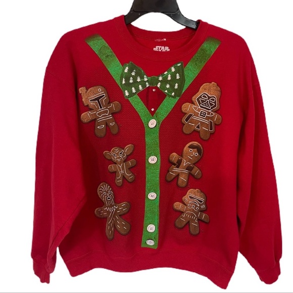 Fifth Sun Other - Star Wars Fifth Sun Crew Neck Cozy Christmas Cookie Sweat Shirt Top XL Red